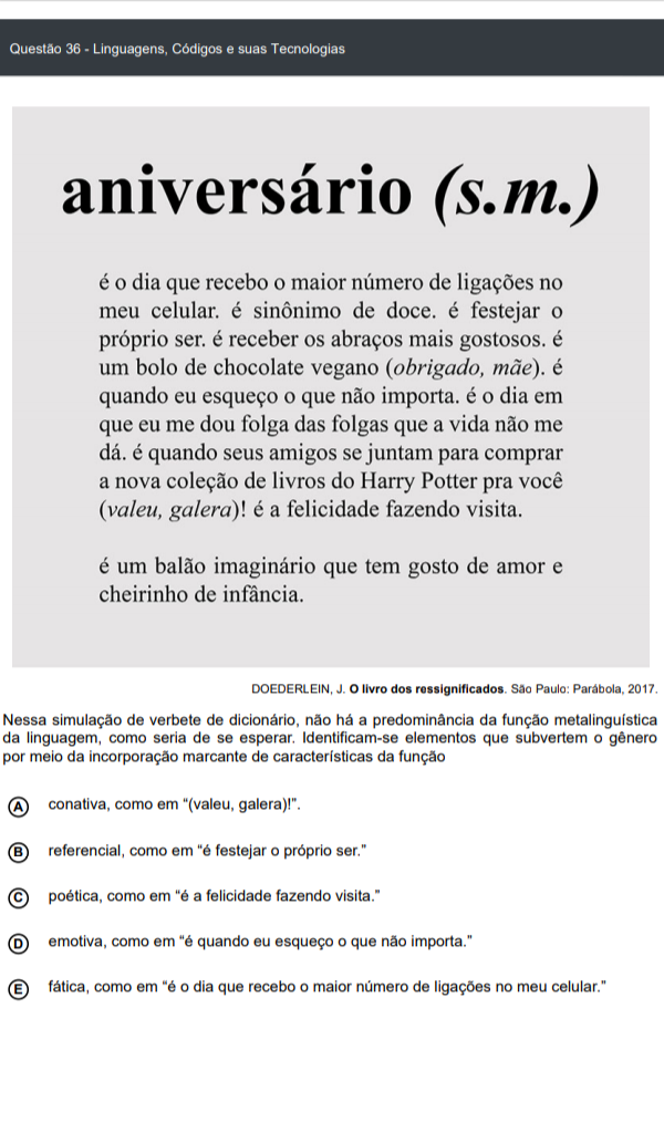 Poderia me explicar por que não D Explicaê