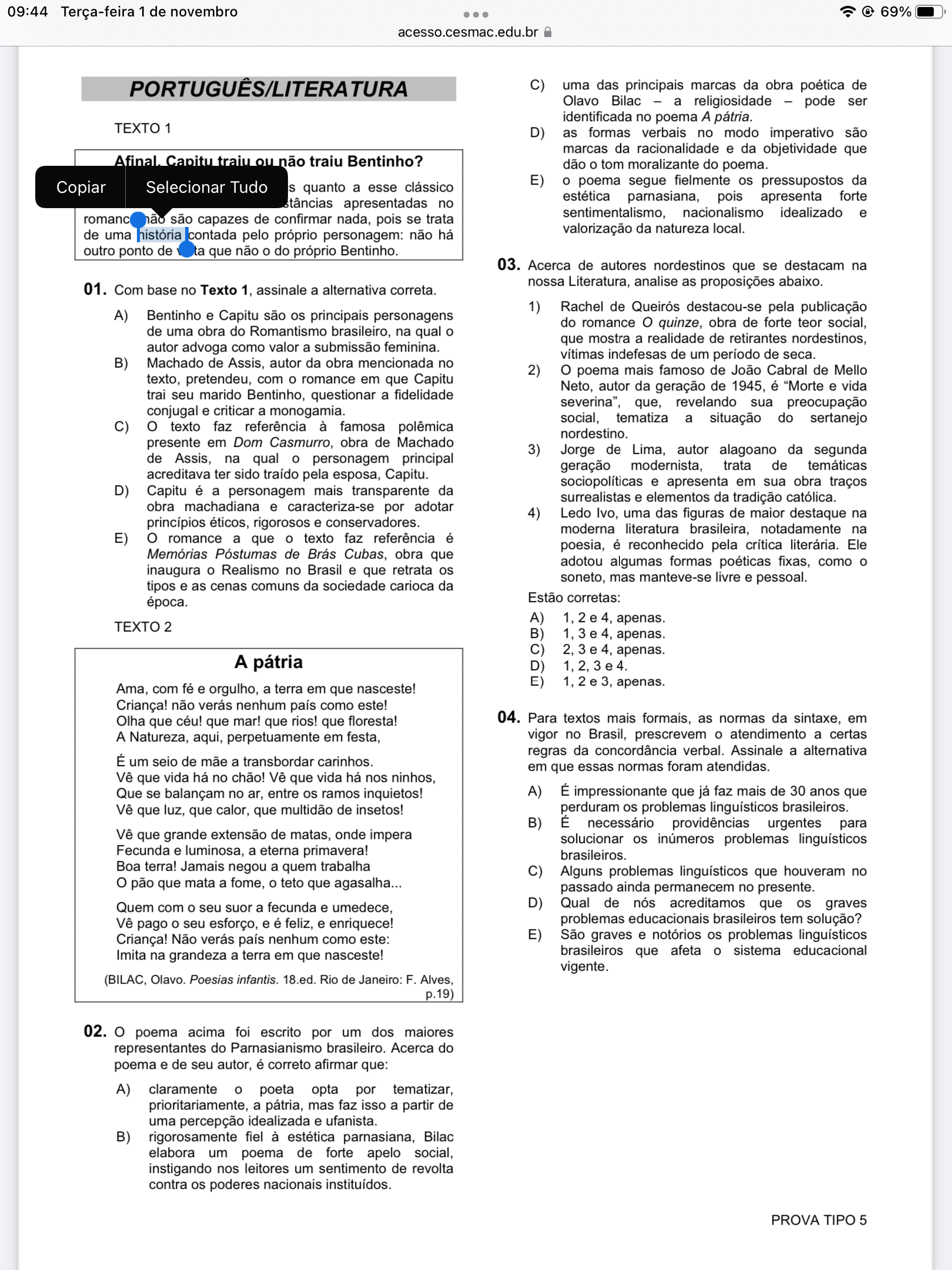 Questão 2 gabarito letra A pode explicar e pq não letra E Explicaê