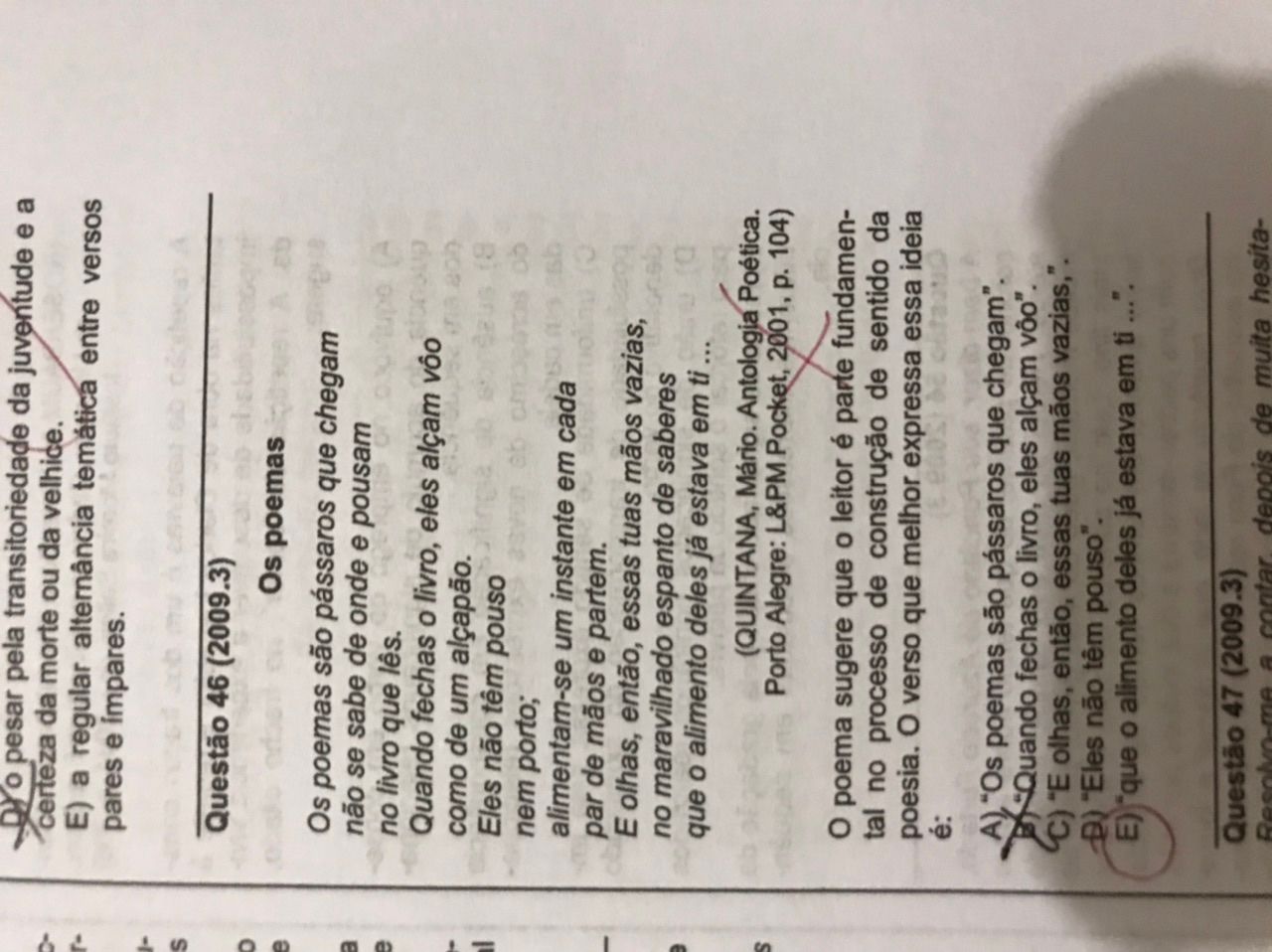 Pq o correto é o item E não o B Explicaê