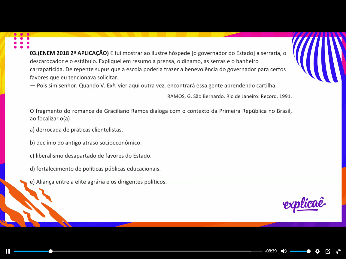 Bom dia na revisão prof André respondeu essa questão mas m Explicaê