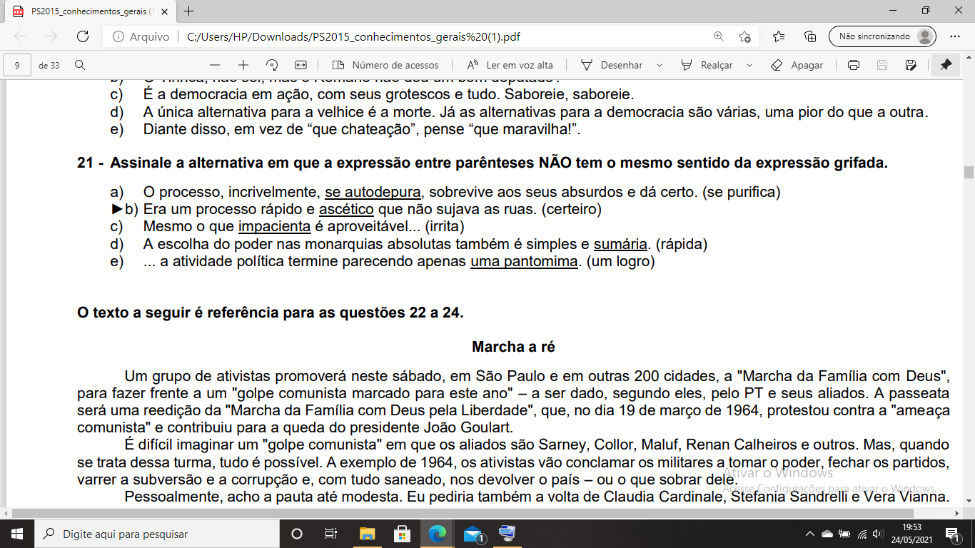 Oii, Vc Pode Me Ajudar A Entender Essa Questão?marquei B, O - Explicaê