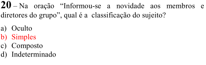 Gabarito Letra BPor Que O Sujeito é Simples? Como Identificá - Explicaê