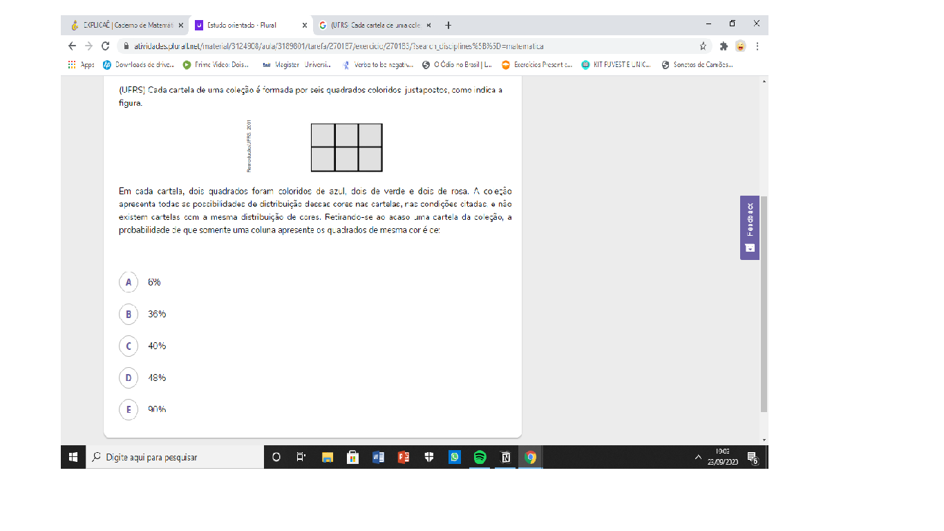 Microsoft word exercicio matemática com gabarito equações do 2º grau