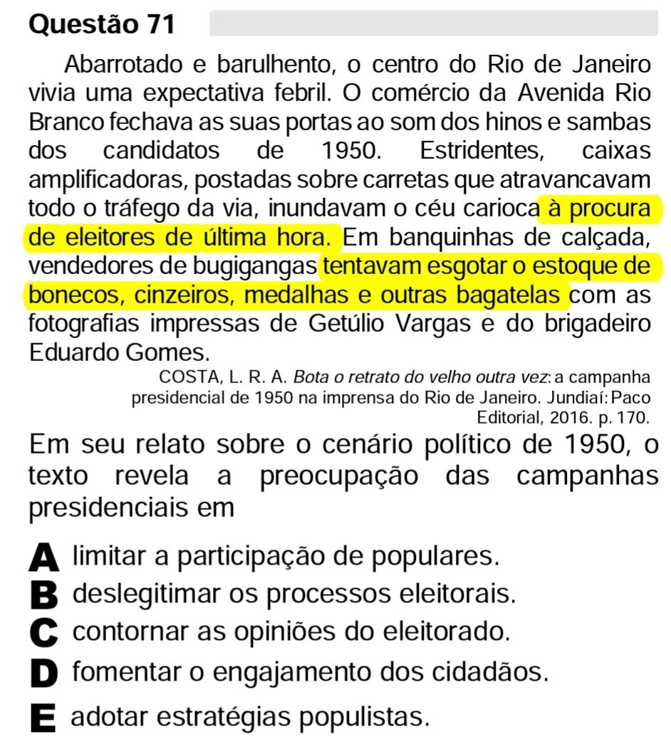 O Gabarito Dessa Quest O Letra D Por M N O Consegui Compr Explica