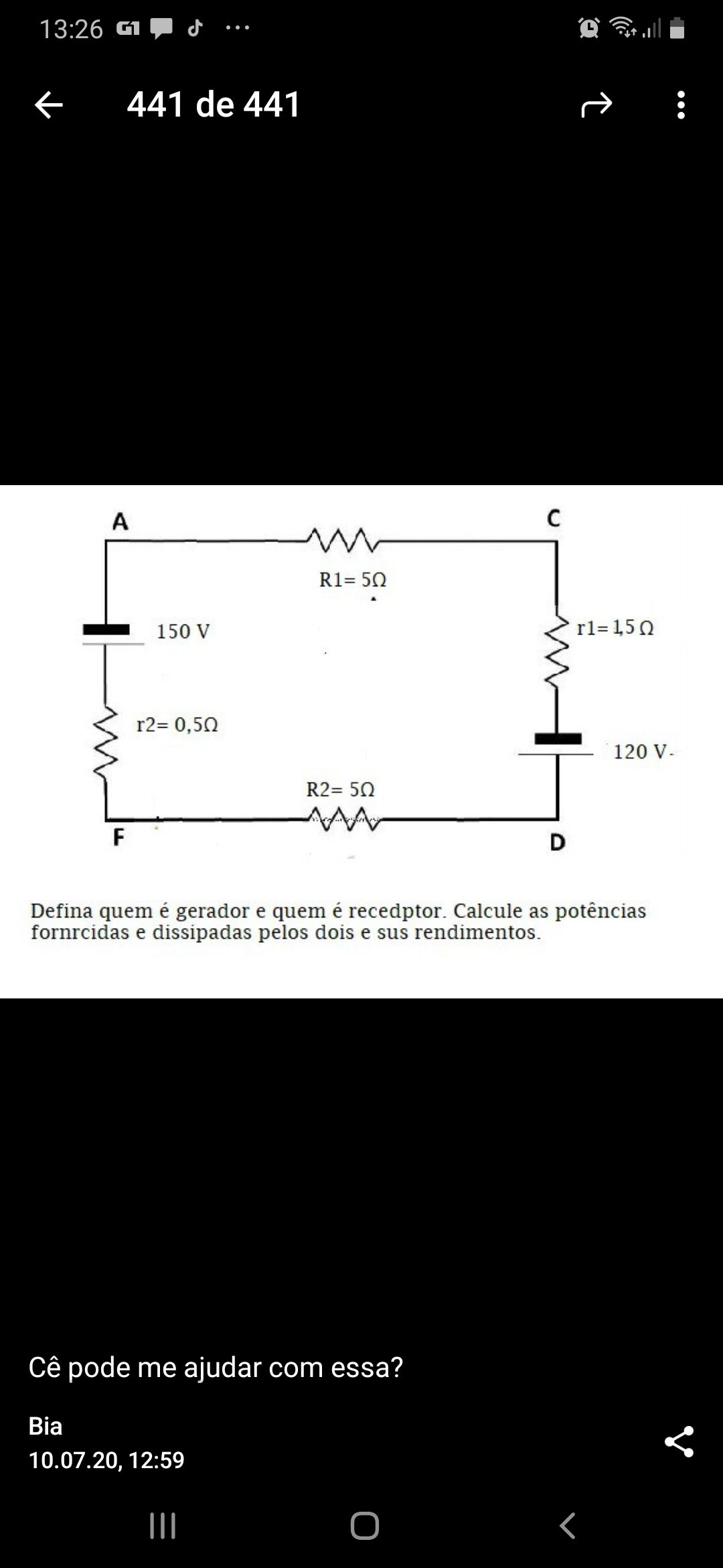 Dúvida De Física Sobre E. Geradores E Receptores - Explicaê